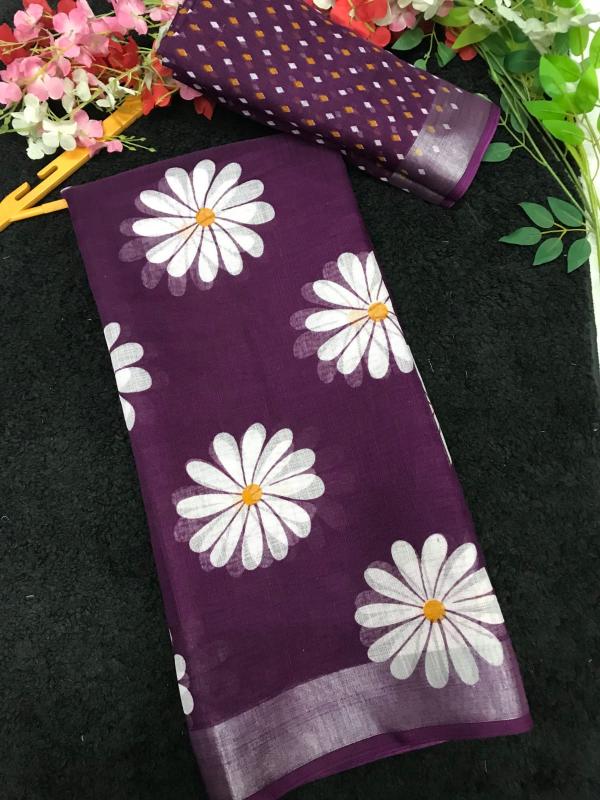 GC soft lenin saree wholesaler in surat